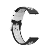 18mm Garmin Watch Strap | Black/White Silicone Sports