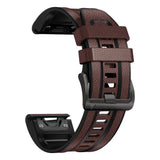 26mm Garmin Watch Strap | Silicone With Leather Top Layer | 9 Colours Available
