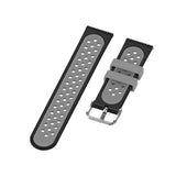 For Garmin Vivoactive 4, Venu 2/3 & Forerunner 255/255M/265 | Silicone Sports Strap | Black/Grey