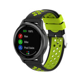 For Garmin Vivoactive 4, Venu 2/3 & Forerunner 255/255M/265 | Silicone Sports Strap | Black/Lime