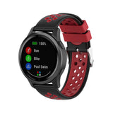 For Garmin Vivoactive 4, Venu 2/3 & Forerunner 255/255M/265 | Silicone Sports Strap | Black/Red