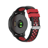 For Garmin Vivoactive 4, Venu 2/3 & Forerunner 255/255M/265 | Silicone Sports Strap | Black/Red