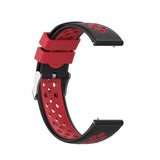 For Garmin Vivoactive 4, Venu 2/3 & Forerunner 255/255M/265 | Silicone Sports Strap | Black/Red