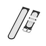 For Garmin Vivoactive 4, Venu 2/3 & Forerunner 255/255M/265 | Silicone Sports Strap | Black/White