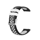 For Garmin Vivoactive 4, Venu 2/3 & Forerunner 255/255M/265 | Silicone Sports Strap | Black/White