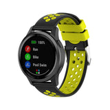 For Garmin Vivoactive 4, Venu 2/3 & Forerunner 255/255M/265 | Silicone Sports Strap | Black/Yellow