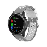 For Garmin Vivoactive 4, Venu 2/3 & Forerunner 255/255M/265 | Silicone Sports Strap | Grey/White