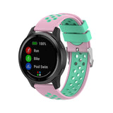 For Garmin Vivoactive 4, Venu 2/3 & Forerunner 255/255M/265 | Silicone Sports Strap | Pink/Green