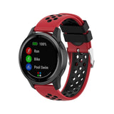 For Garmin Vivoactive 4, Venu 2/3 & Forerunner 255/255M/265 | Silicone Sports Strap | Red/Black